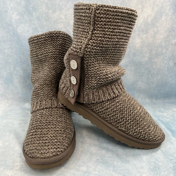 Ugg Cardy Charcoal Sweater Boot 10 - Picture 2 of 12